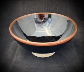 Bowl with Temoku glaze Cone 10 reduction