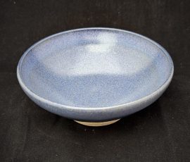 Small bowl with speckled blue rutile glaze Cone 10 reduction