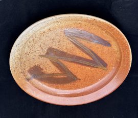 Plate with Shino glaze and iron decoration Cone 10
